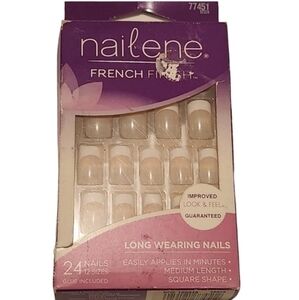Nailene French Tip Long Wearing Medium Square‎ Shaped Nails